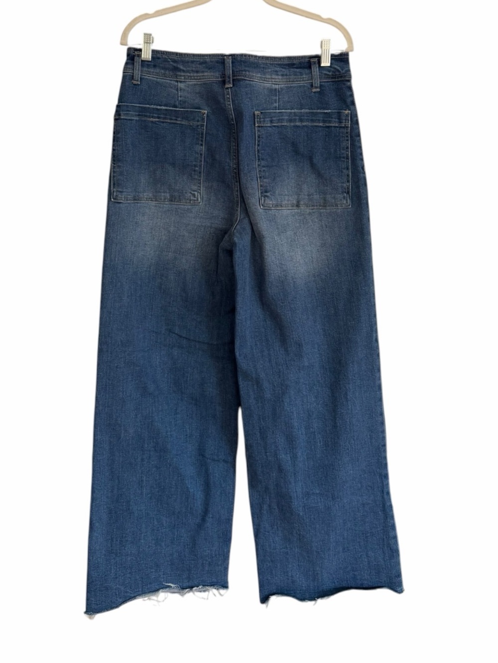 OAT New York High-Rise Wide-Leg Raw Hem Denim Jeans Size 10 / 30 - Picture 6 of 12